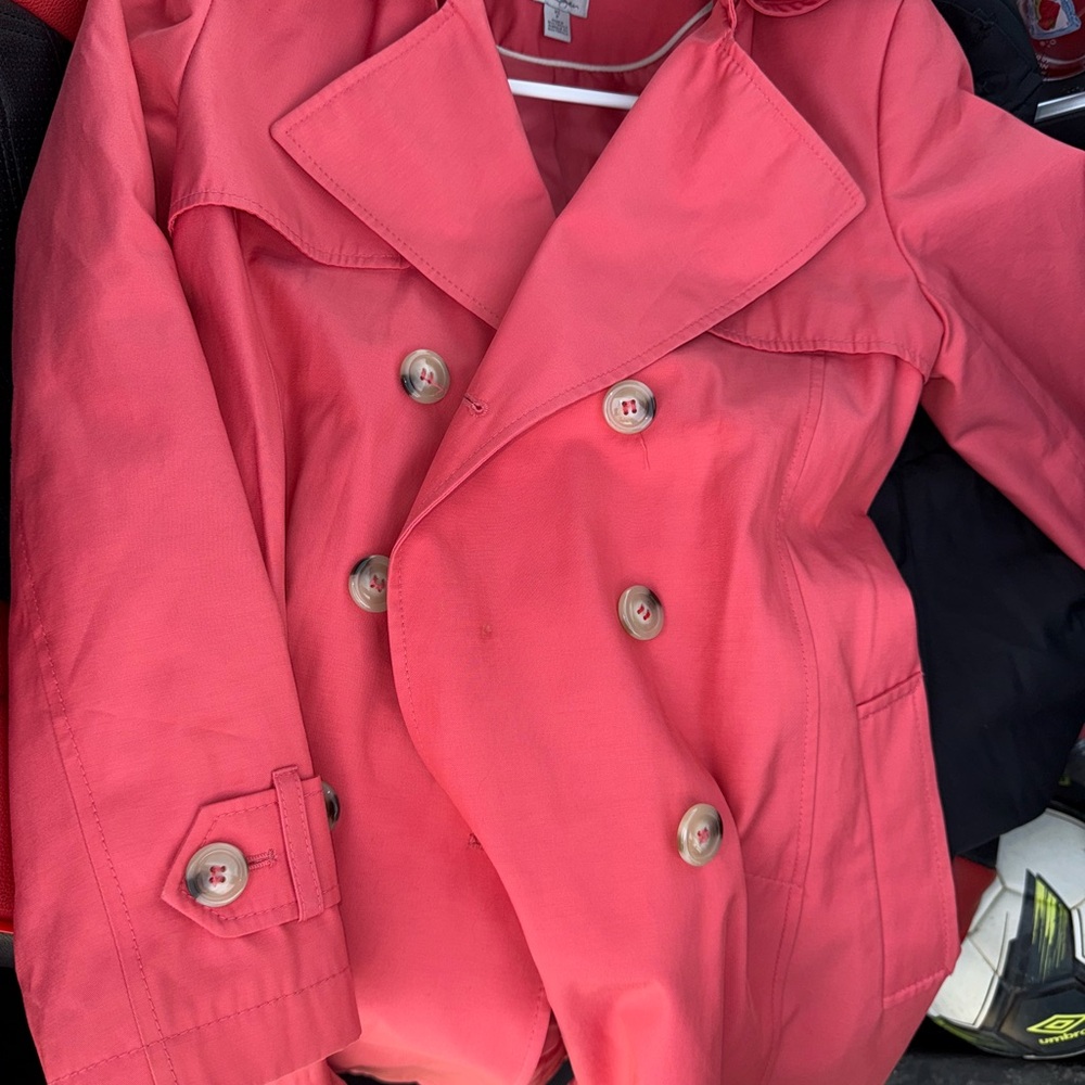 Halogen Coral Double-Breasted Trench Coat - Picture 9 of 9